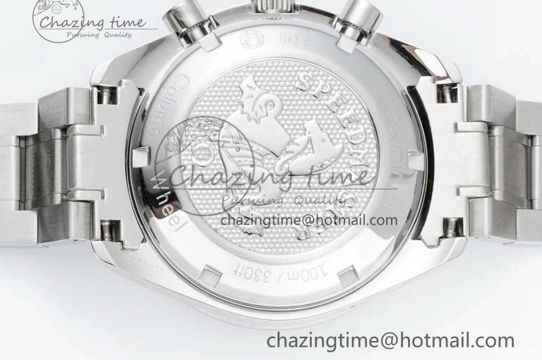 0720 Cozy Speedmaster Racing Master SS HKF Best Edition Black White Dial on SS Bracelet A 7807